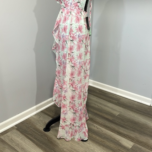 Fashion Nova Grow Matter What floral maxi dress size small mint pink NEW - Picture 7 of 16